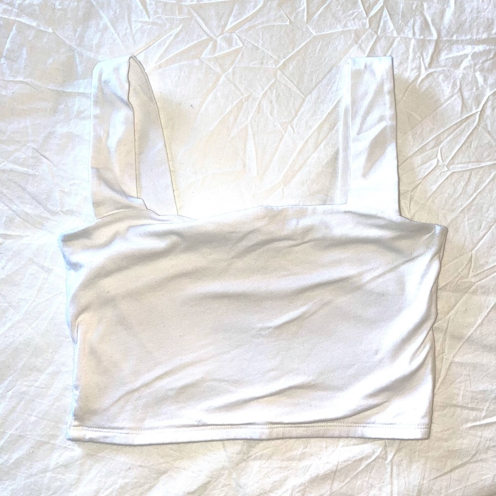 White Cropped Tank Top